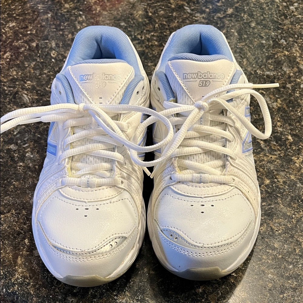 New Balance 519 Women’s White and Light Blue Sneakers 6.5